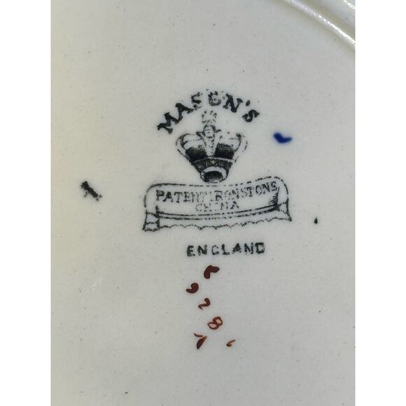 Antique Mason's Ironstone China England 'Windsor' 9.5" Luncheon Plate - Picture 10 of 11